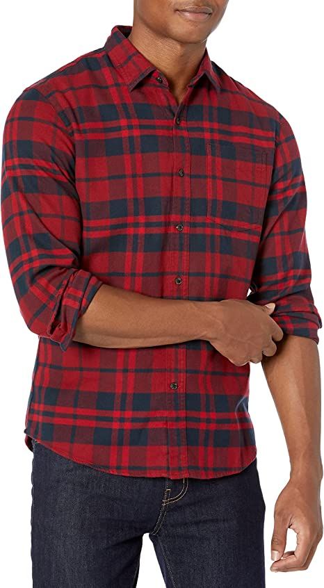 Amazon Essentials Men's Slim-Fit Long-Sleeve Flannel Shirt | Amazon (US)