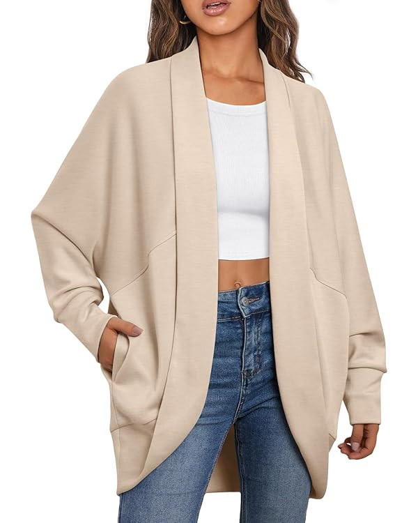 AUTOMET Womens Lightweight Cardigans Open Front Coats Oversized Jackets Long Sleeve Fall Fashion ... | Amazon (US)