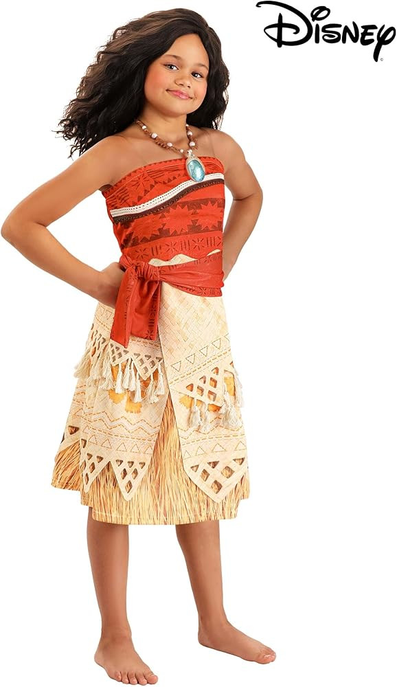 Disney Moana Costume For Girls | Outfit Includes Dress With Printed Graphics And Waist Sash | Off... | Amazon (US)