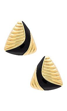 Amber Sceats Triangle Earrings in Gold & Black from Revolve.com | Revolve Clothing (Global)