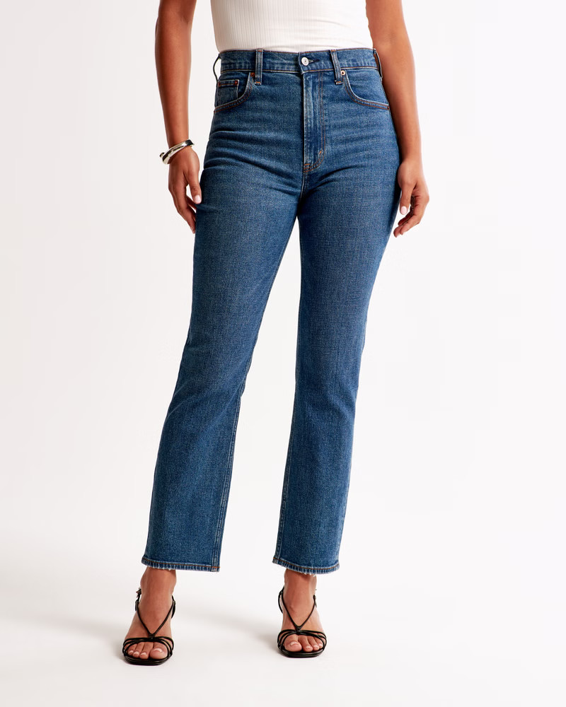 Curve Love Ultra High Rise Ankle Straight Jean | Abercrombie & Fitch (US)