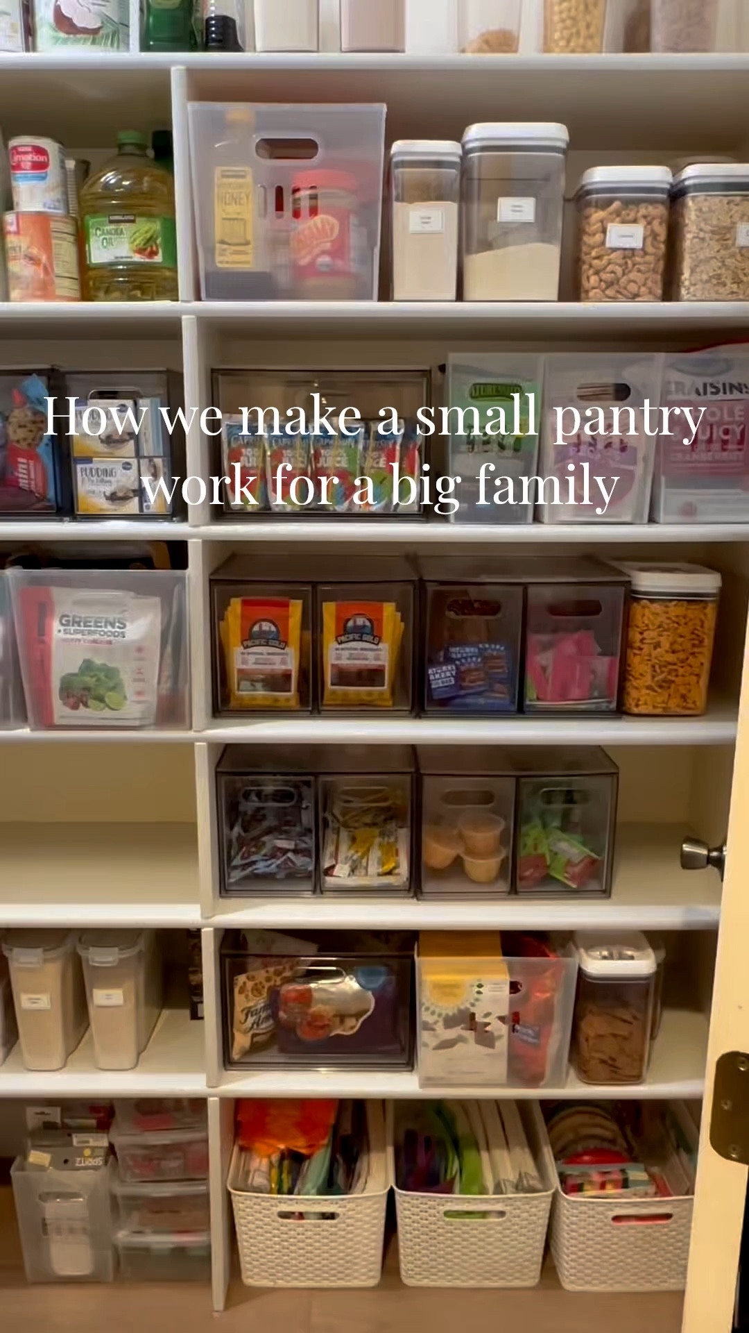 Keeping a pantry functional for a family of 10 isn’t about perfection—it’s about systems that actually work 🫶

Clear containers help us see everything at a glance, drawers keep categories contained, lazy Susans make corners usable, and our can rotation system helps reduce waste (and constant restocking 🙃).

If you have a small pantry, these simple systems make a BIG difference 🤍

Everything linked in my LTK ✨
#pantryorganization
#smallpantry
#pantryideas
#organizedhome
#realistichome
#momlifehacks
#largefamilylife
#familyof10
#pantrygoals
#homeorganization
#kitchenorganization
#amazonhomefinds
#ltkhome
#pinteresthome
#organizationideas
#pantrysystems
#functionalhome
#realisticresets


#LTKmomlife #LTKHome
