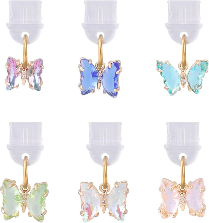 6pcs Butterfly Dust Plug Charm, Colorful Mobile Phone Dust Plug Charm Type C Charging Port Pendan... | Amazon (CA)