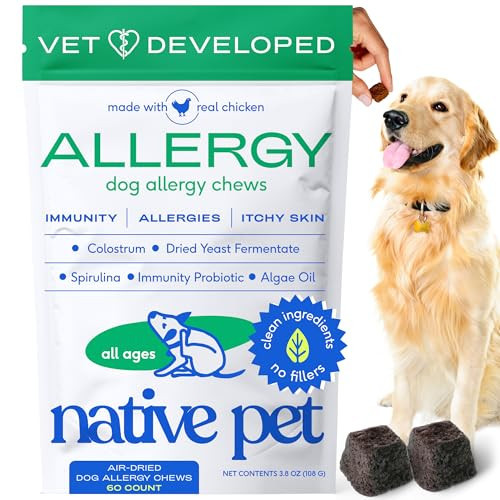 Native Pet Dog Allergy Chews - Dog Allergy Relief with Probiotics and Colostrum for Itchy Skin Relief to Support Seasonal Allergy and Healthy Immune System - All Natural Anti-Histamine - 60 Chews | Amazon (US)