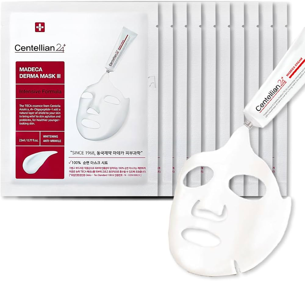CENTELLIAN 24 Madeca Derma Face Mask (Intensive, 10pc) - Soothing Cotton Sheet Mask for Sensitive... | Amazon (US)