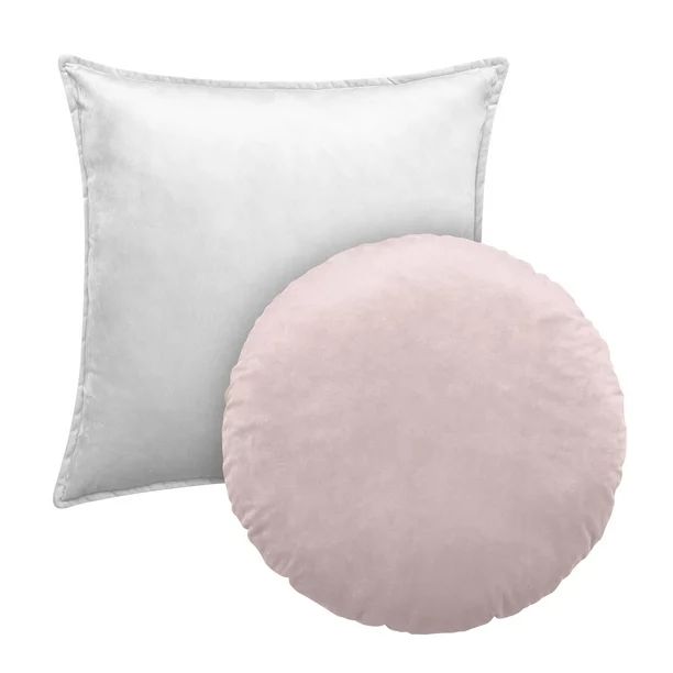 Better Homes & Gardens Feather Filled Velvet Square & Round Decorative Throw Pillows, White & Blu... | Walmart (US)