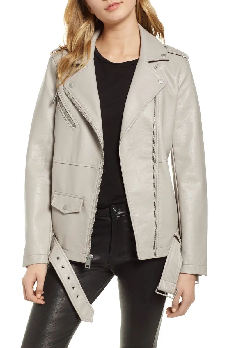 Oversize Faux Leather Moto Jacket | Nordstrom