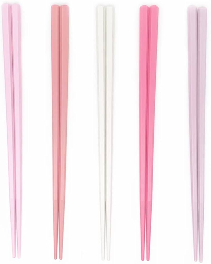 5 Pairs Fiberglass Reusable Chopsticks, Non-Slip, 5 Pairs Set (Pink) | Amazon (US)