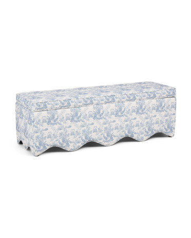 52X17 Scalloped Base Storage Bench, Polyester | TJ Maxx