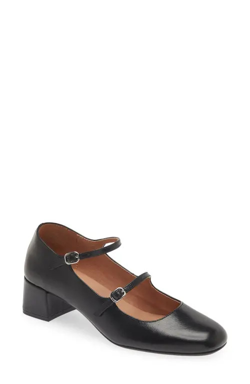 Madewell The Nettie Heeled Mary Jane in True Black at Nordstrom, Size 5.5 | Nordstrom