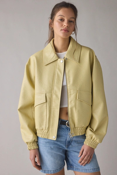 UO Casey Faux Leather Bomber Jacket | Urban Outfitters (US and RoW)