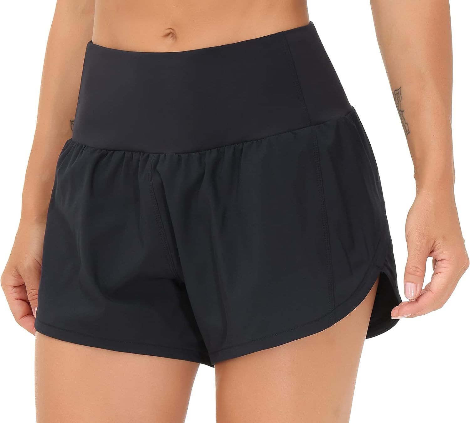 THE GYM PEOPLE Womens High Waisted Running Shorts Quick Dry Athletic Workout Shorts with Mesh Lin... | Amazon (US)