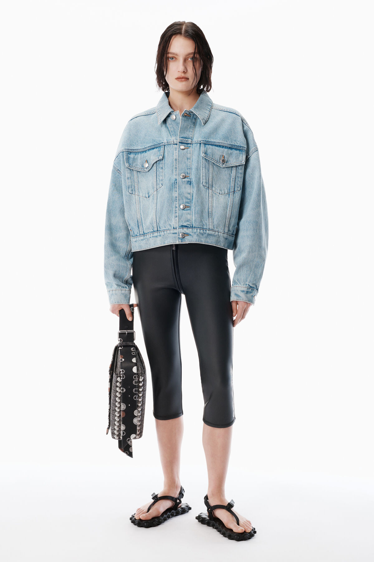 Regen Indigo Denim clip trucker jacket | Alexander Wang US