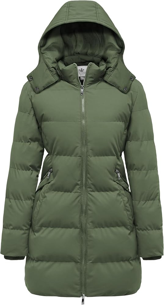 WenVen Women's Warm Thickened Parka Coat Winter Puffer Jacket with Removable Hood | Amazon (US)