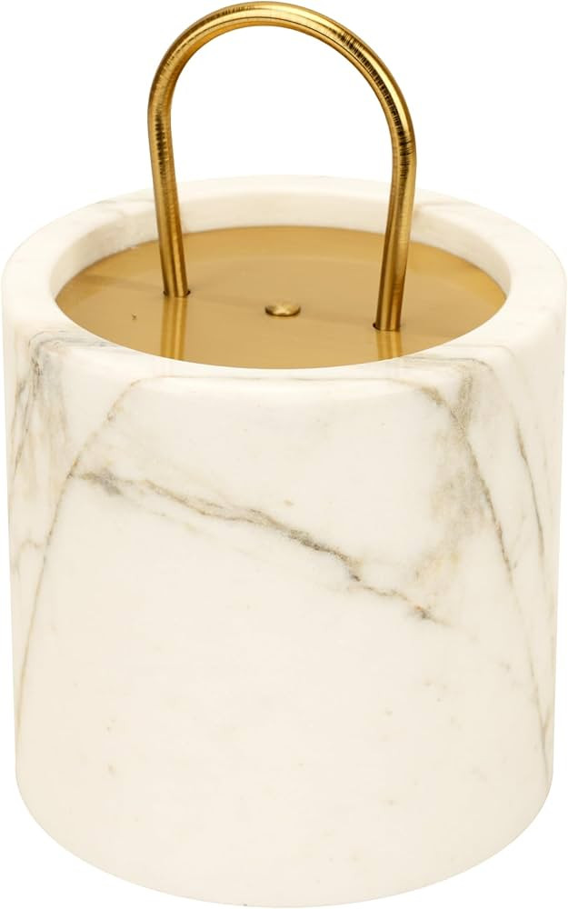 Spiretro Decorative White Marble Door Stop with Brass Handle – 7.5" Tall, Weighted 10lb Cylindr... | Amazon (US)