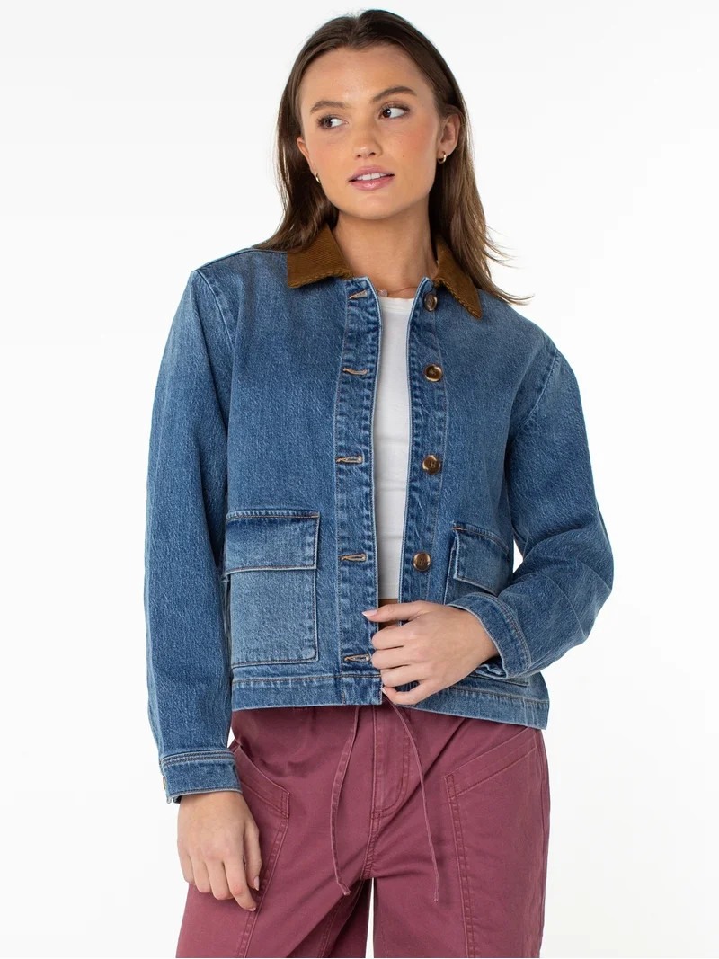 Celebrity Pink Women's and Women's Plus Boxy Barn Jacket, Sizes XS-4X | Walmart (US)