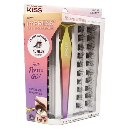 KISS imPRESS Press-On Falsies Lash Extensions - Natural & Wispy - 89398 ILK01Y7 | Walmart (US)