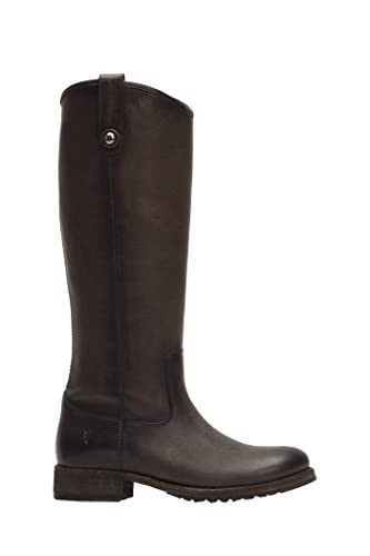 Frye Melissa Button Lug Equestrian-Inspired Tall Boots for Women Made from Hard-Wearing Vintage Leather with Antique Silver Hardware and Leather Outsole – 15 ¼” Shaft Height, Smoke - 8.5M | Amazon (US)