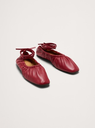 Ruched Suede Ballet Flat | Banana Republic (US)