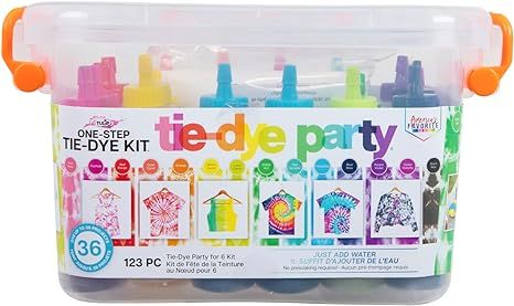 Tulip One-Step Tie-Dye Party, 18 Pre-Filled Bottles, Creative Group Activity, All-in-1 Fashion De... | Amazon (US)