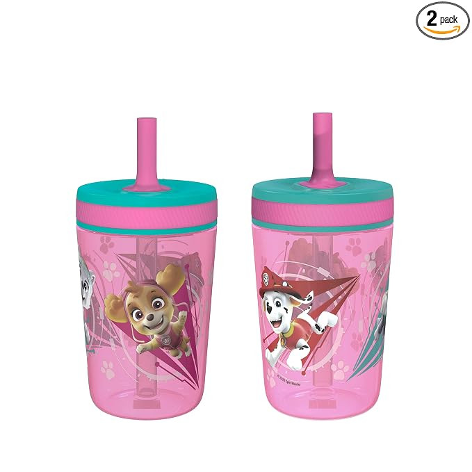 Zak Designs Kelso 15 oz Tumbler Set (Paw Patrol Skye & Everest) Leak-Proof Screw-On Lid with Stra... | Amazon (US)