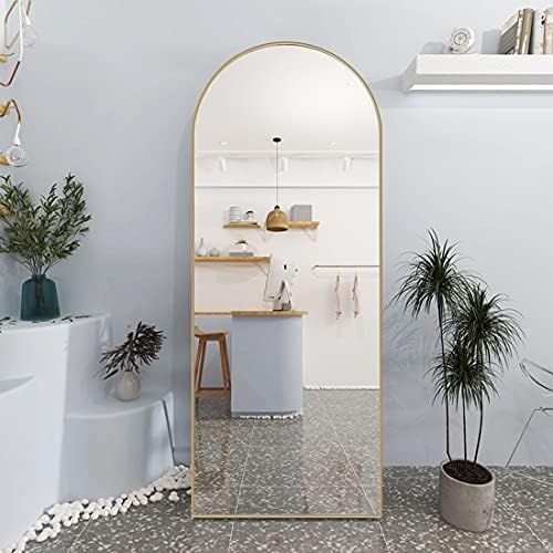 Arched Full Length Mirror 65 "x 22", Floor Mirror, Bedroom Full Length Mirror, Mirror with Bracke... | Amazon (US)