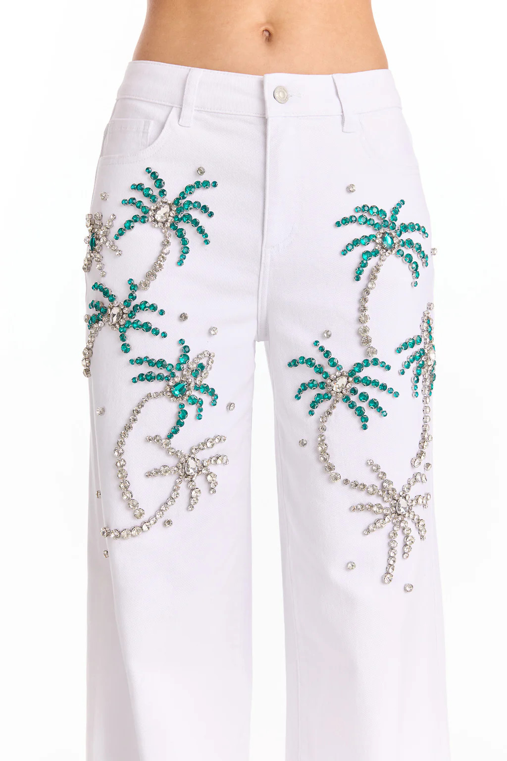 Crystal Palm High Rise Jean - White | The Noli Shop