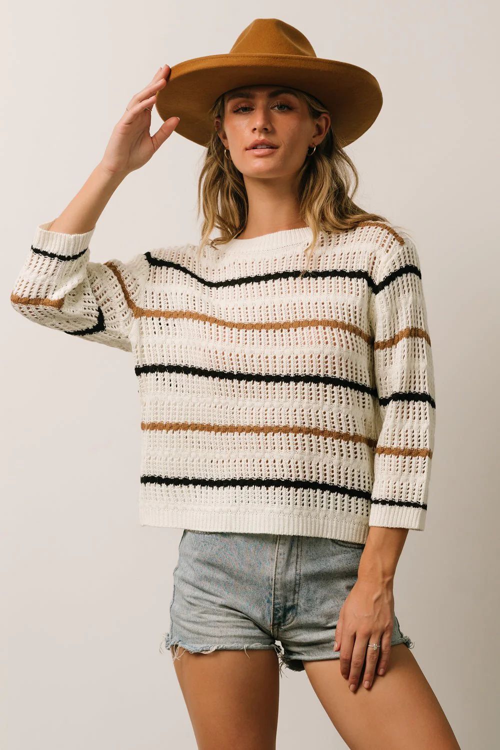 Sundance Knit Sweater Top | Ivory Multi Stripe | Baltic Born