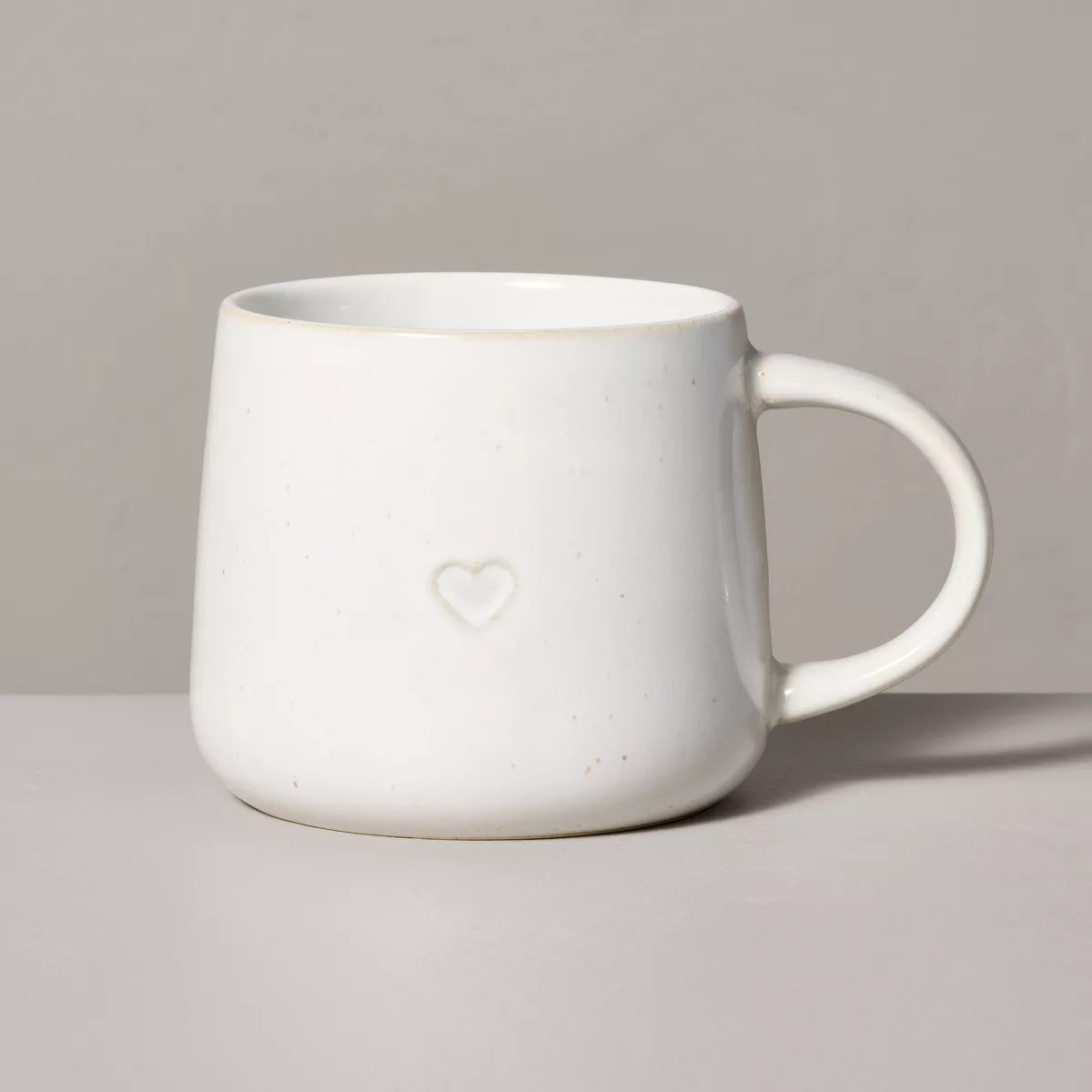 16oz Reactive Glaze Stoneware Valentine's Day Mug with Embossed Heart Sour Cream - Hearth & Hand... | Target