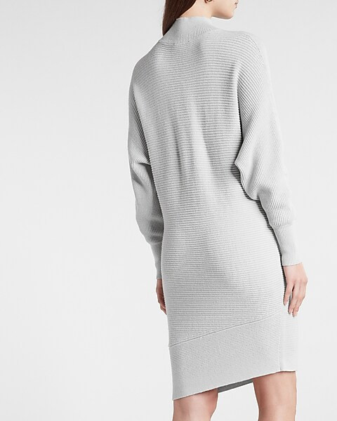 Turtleneck Asymmetrical Hem Midi Sweater Dress | Express