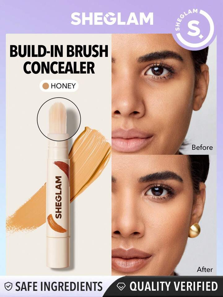 SHEGLAM Perfect Skin High Coverage Concealer-Honey 20 Shades Liquid Concealer Brush Moisturizing ... | SHEIN