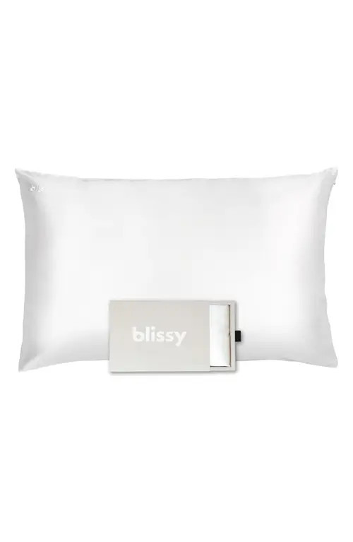 BLISSY Mulberry Silk Pillowcase in Pure White at Nordstrom, Size Standard | Nordstrom