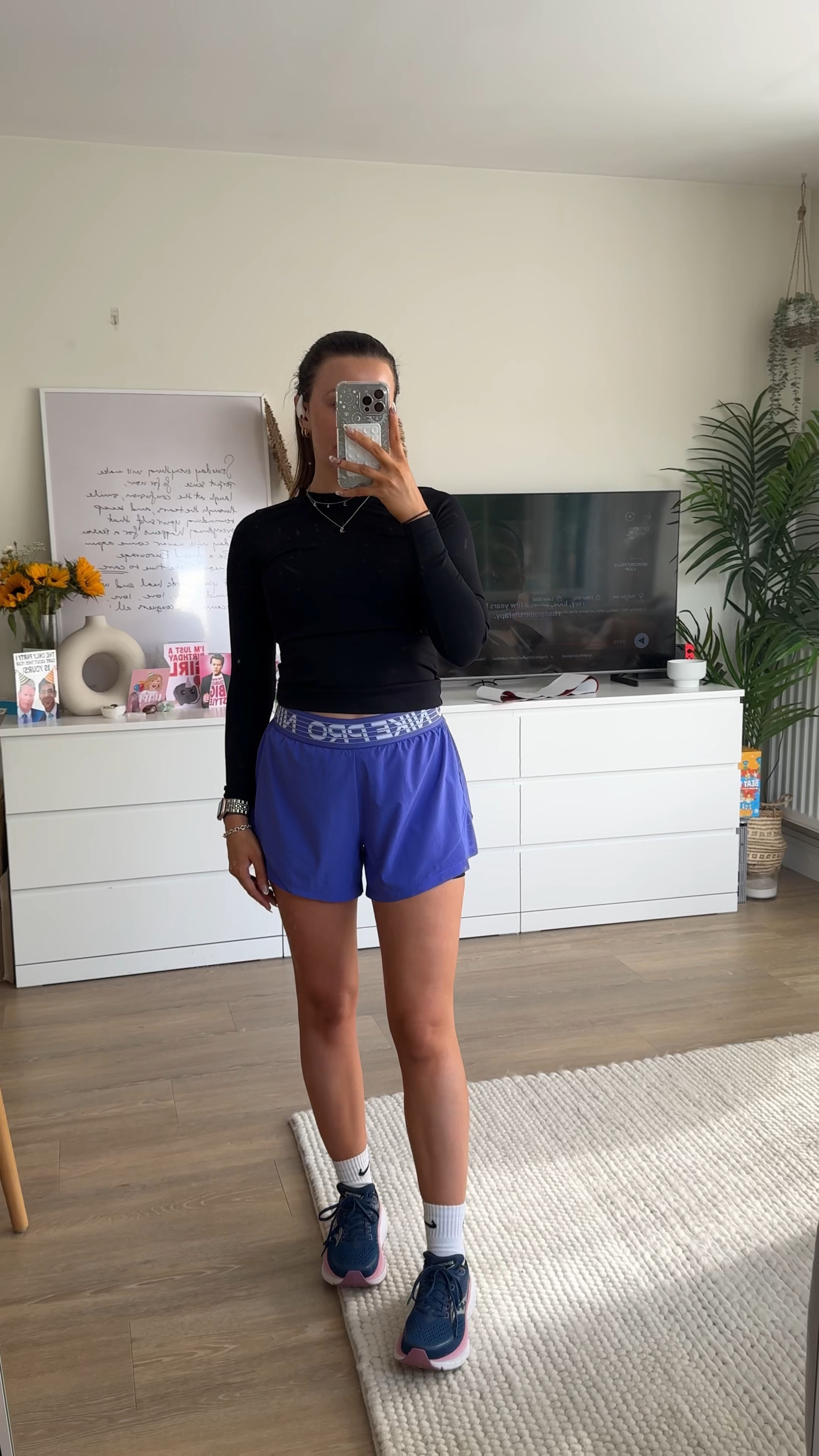 In my running era with this running outfit 🏃🏻‍♀️ I’ve been searching a lot for 2 in 1 running shorts and this style of Nike pro ones are my favourite. Styled with another version second skin long sleeve top and sacouny guide 17 trainers 

#LTKfitness #LTKshoes #LTKuk