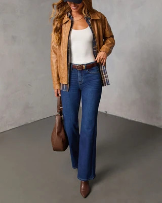 Camelle Super Stretch High Rise Straight Leg Jeans Dark Wash / 30 | VICI