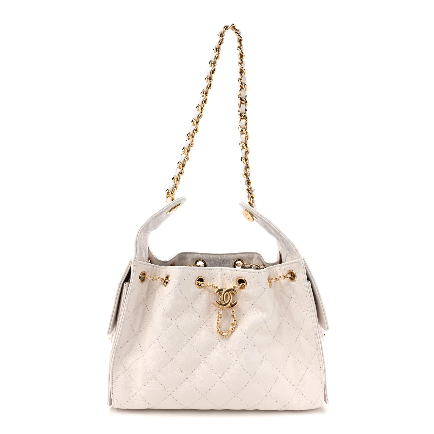 Caviar Quilted Small Chanel 25 Handbag White | FASHIONPHILE (US)