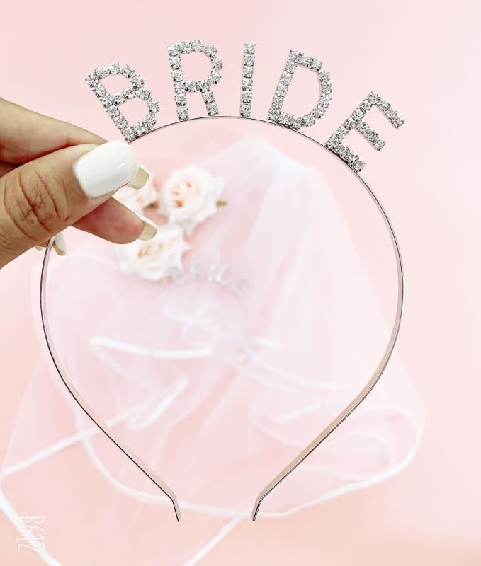 Ella Celebration Rhinestone Bride Headband Bridal Shower Bachelorette Party Headbands (Gold Rhinesto | Amazon (US)