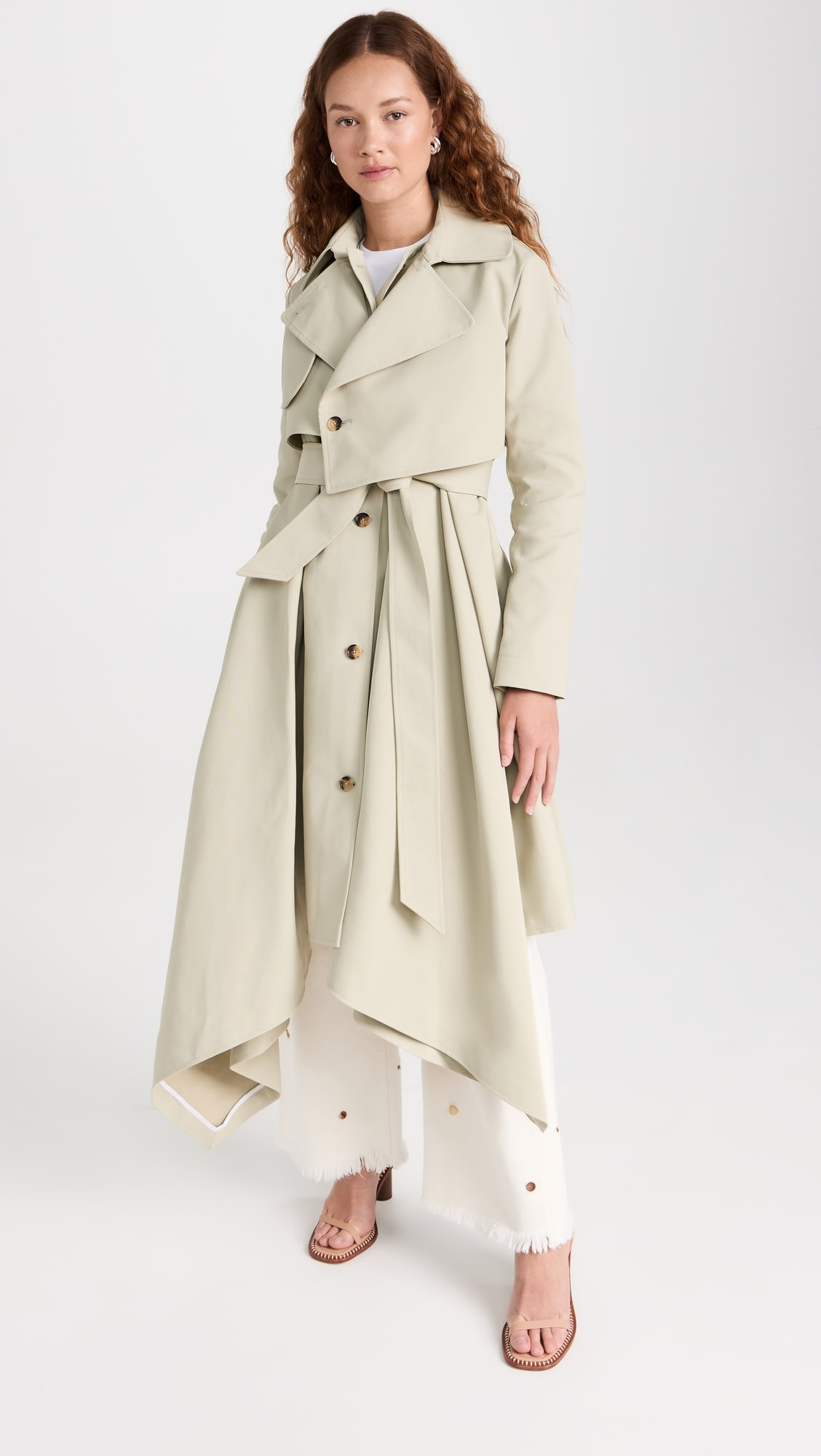 A.W.A.K.E. MODE Double Breasted Coat with Asymmetric Cut | Shopbop | Shopbop
