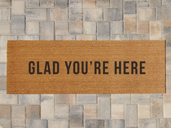 Glad You're Here Doormat, multiple sizes, extra large doormat, large doormat | Etsy (US)