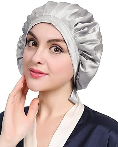LilySilk 100% Mulberry Silk Bonnet, 19 Momme Silk Night Sleep Cap Adjustable Hair Wrap for Sleepi... | Amazon (US)