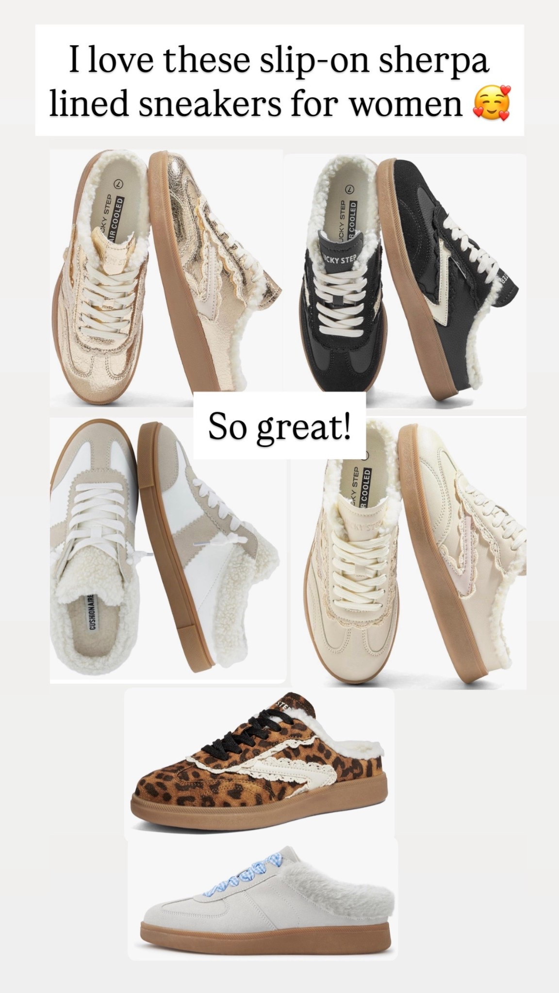 Slip-on Sherpa sneakers for women 

#LTKootd