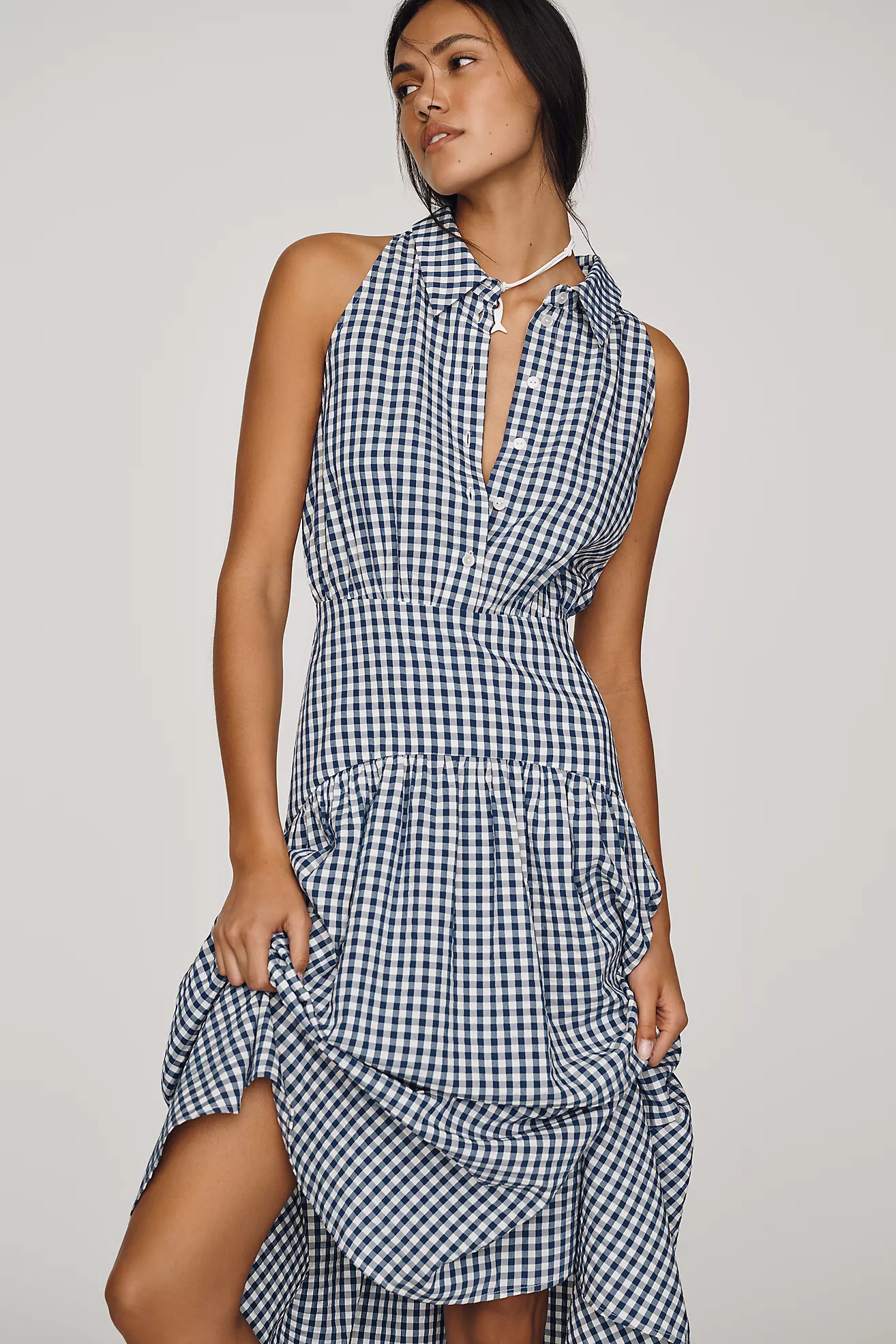 Tobie Drop-Waist Midi Shirt Dress by Exquise | Anthropologie (US)