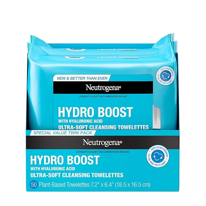 Neutrogena Facial Cleansing Makeup Remover Wipes with Hyaluronic Acid Hydrating PreMoistened Face... | Amazon (US)