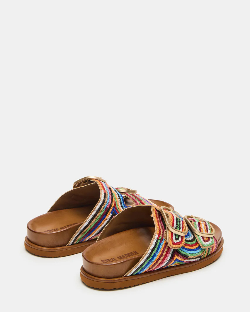 TOURIST Multi Color Footbed Slide Women's Sandal | Steve Madden (US)