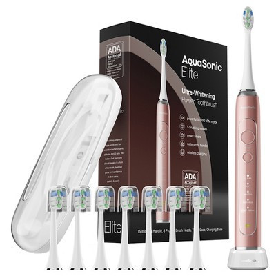 AquaSonic Elite - Ultra-Whitening Rechargeable Electric Toothbrush - Rose Gold | Target