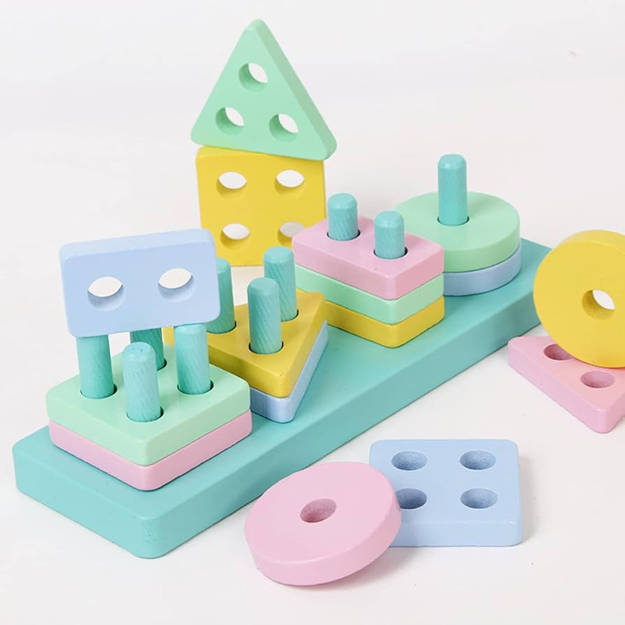 Kids Toys for 1+ 1 2 3 Year Old Boys Girls Wooden Montessori Toys Boy Age 1-2-3 Stacking Shape Bl... | Amazon (CA)