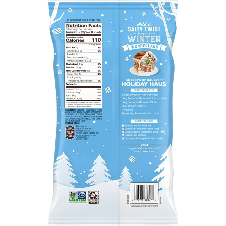 Snyder's of Hanover Pretzel Snaps, Family Size, 16 oz Bag | Walmart (US)