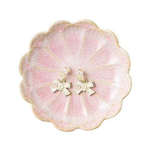 BEUNAIZER Jewelry Dish Tray, Ring Dish, Ceramic Trinket Tray, Key Bowl, Decorative Plate, for Friends Sisters Daughter Mother (pink) | Amazon (US)