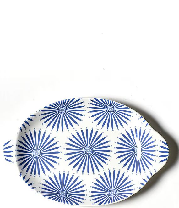 Iris Blue Burst 11.5" Handled Oval Platter | Dillard's