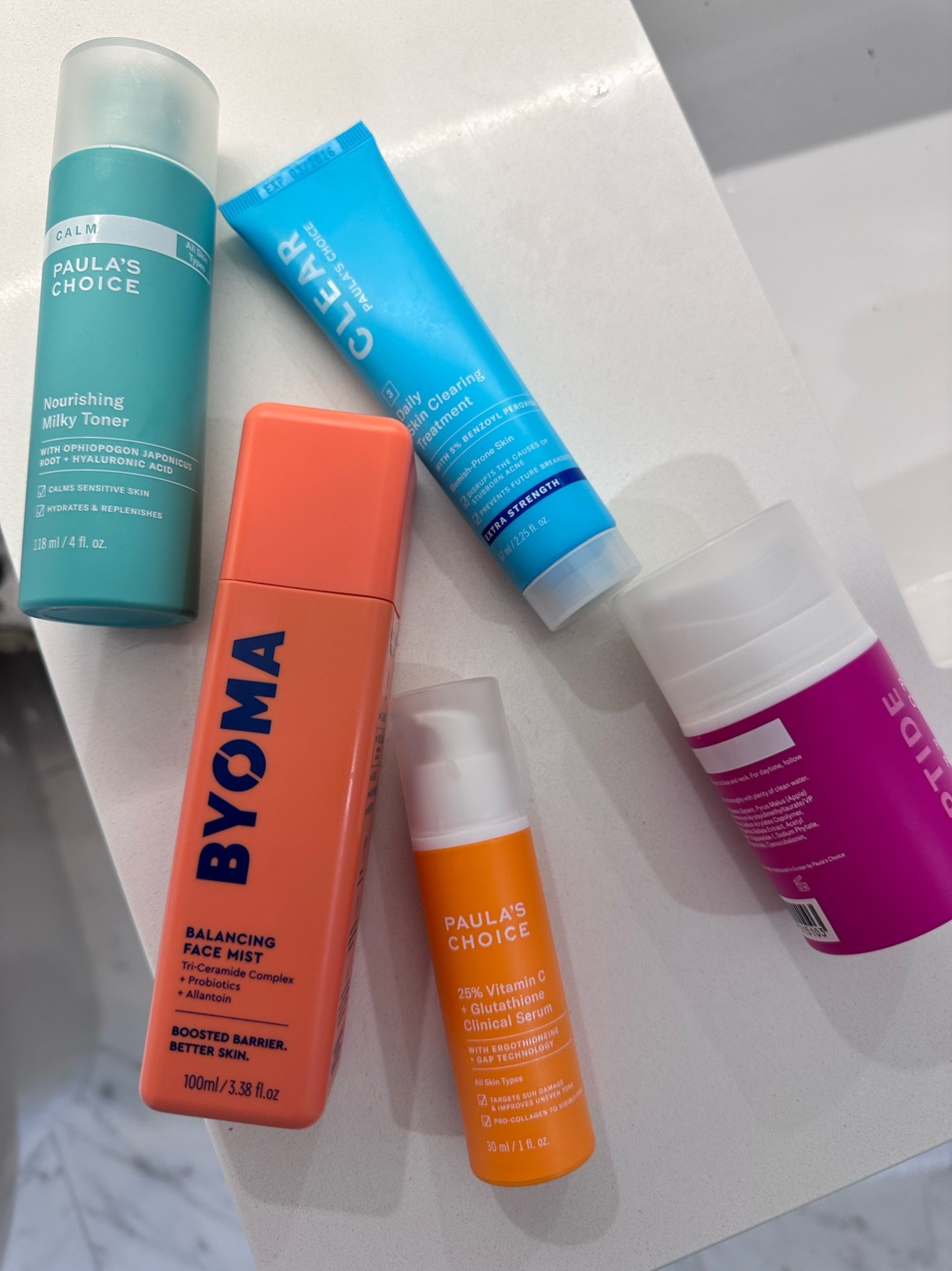 Current morning skincare lineup #Paula‘sChoice #BYOMA #MorningSkinCare #SkinCareRoutine #BreakYourBudget

#LTKBeauty #LTKSeasonal