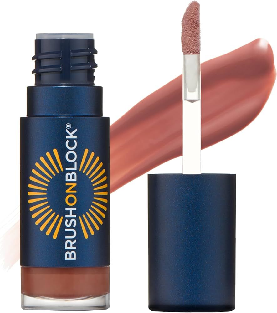Brush On Block Sun Protection Lip Oil, Broad Protection Hydrating SPF 30 Sunscreen, Fig (Subtle M... | Amazon (US)